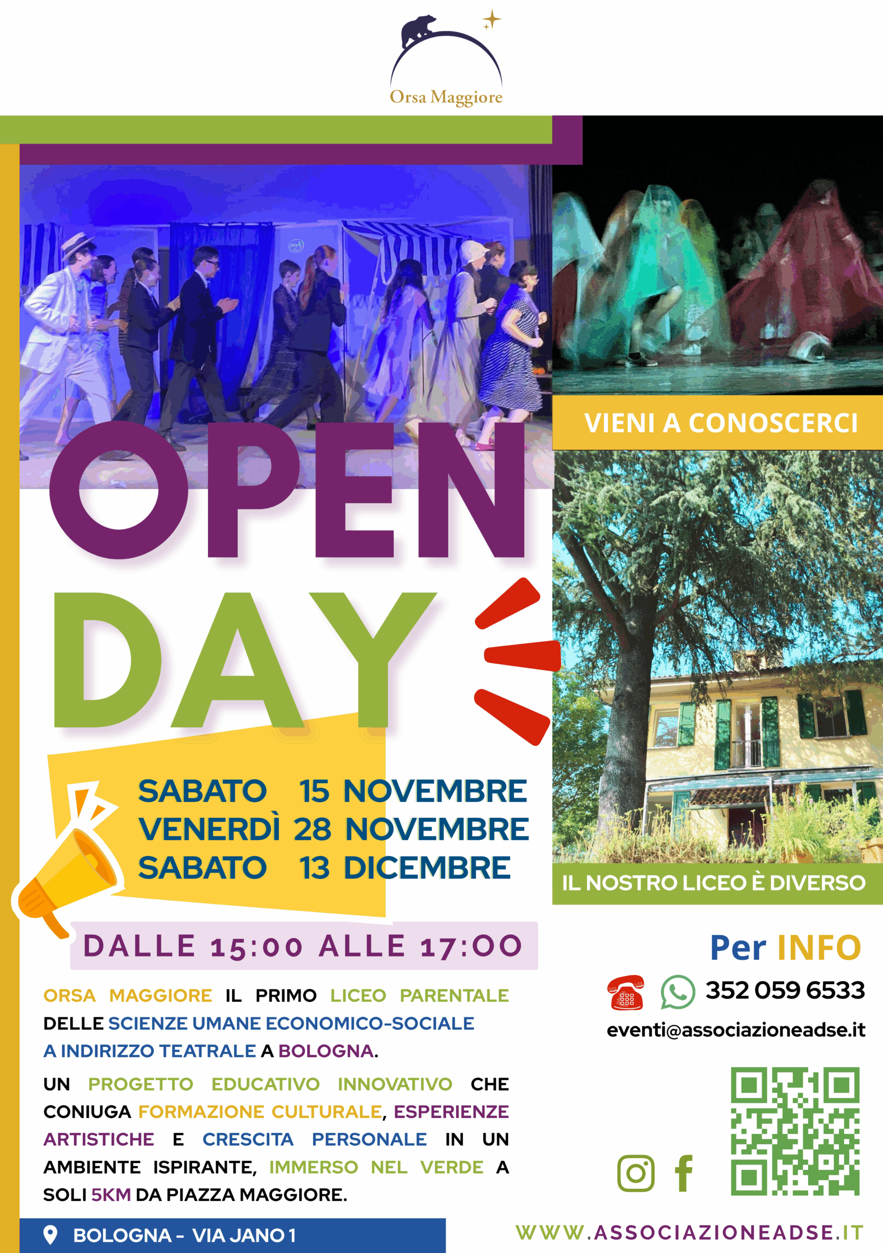 Locandina Open Day liceo Orsa Maggiore.